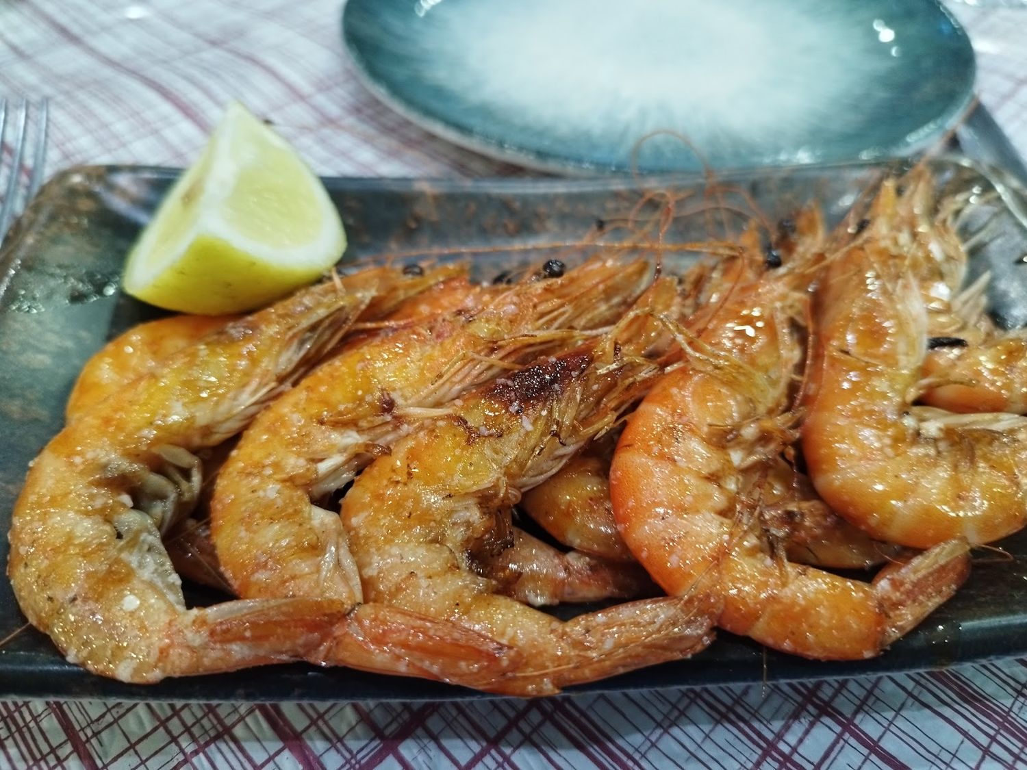 Langostinos al ajillo a la plancha